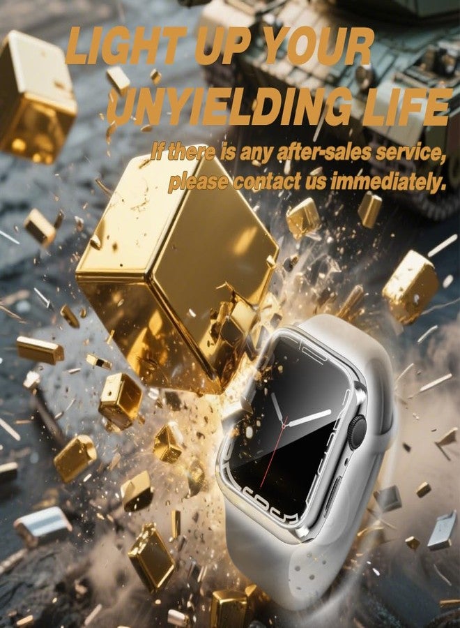 top4cus 41mm Case Soft Lightweight Anti-Scratch All Around Protective 41mm Iwatch Waterproof Cover Shiny Workout Shockproof Bumper Screen Protector Compatible with Apple Watch Series 9/8/7 -Silver - Image 2
